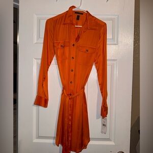 Ralph Lauren Vibrant Orange Long Sleeve Dress